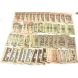 Selection of antique russian banknotes