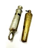 2 police whistles inc liverpool city & dowler lancashire constabulary