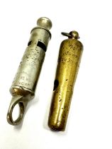 2 police whistles inc liverpool city & dowler lancashire constabulary