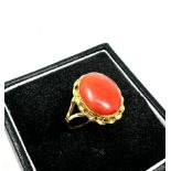 18ct gold coral ring weight 2.5g
