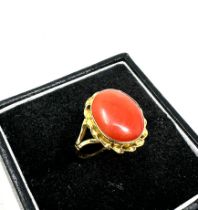 18ct gold coral ring weight 2.5g