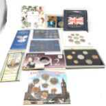 Collection of coins original packaging inc £2 coins etc