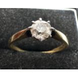 Vintage 18ct gold diamond ring diamond measures approx 5.2mm dia est 0.50 ct weight 2.1g