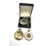 3 modern mount royal mechanical pocket watches all are ticking
