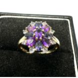 9ct Gold Amethyst & Iolite Dress Ring (2.6g)