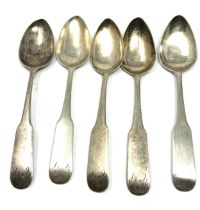 5 georgian silver tea spoons