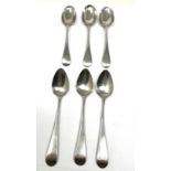 6 antique silver tea spoons