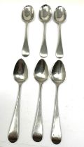 6 antique silver tea spoons