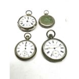 4 Antique open face pocket watches spares or repair