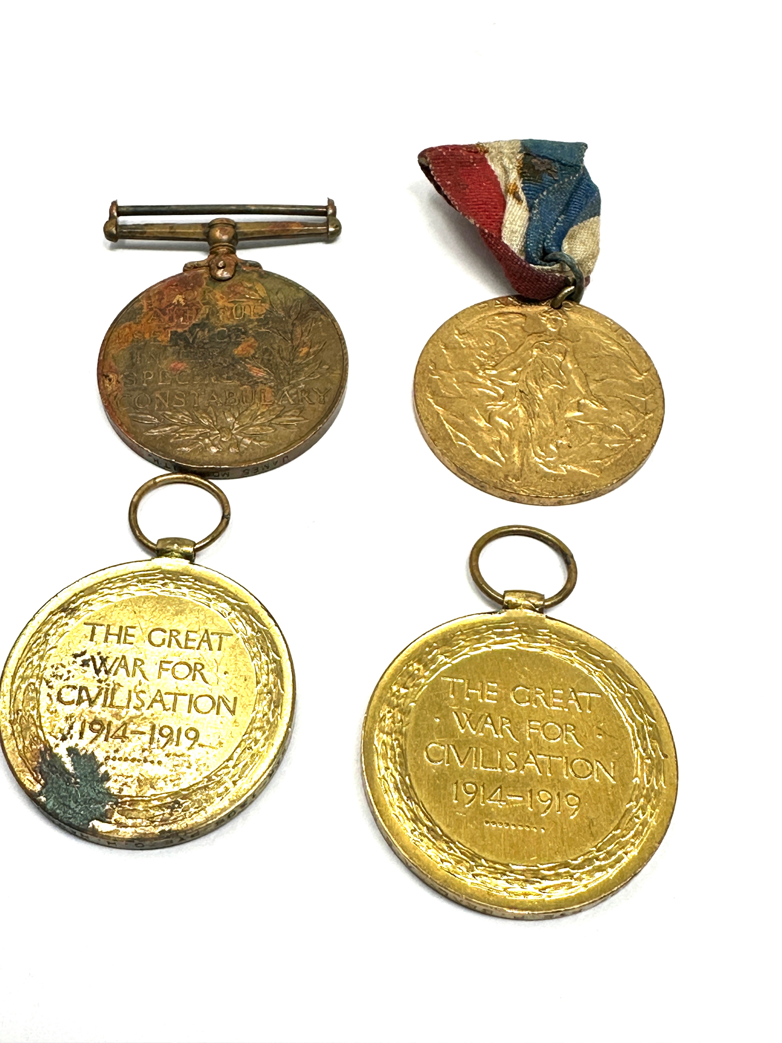 w ww1 -gv medals victory medal named s4-094957pte p.beal a.a.c & stk -1308.pte c.h.hardy r.fus - Image 2 of 2