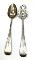 Pair of georgian silver berry spoons