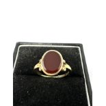 9ct Gold Carnelian Signet Ring (2.1g)