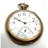 Antique waltham gold plated open face pocket watch the watch is not ticking