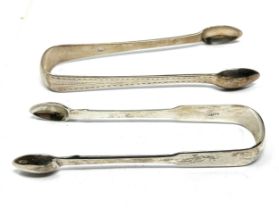 2 georgian silver sugar tongs