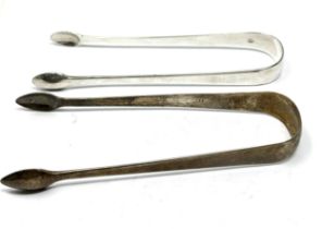 2 georgian silver sugar tongs