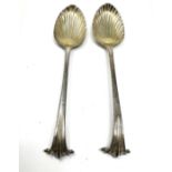 2 antique silver table spoons