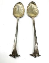 2 antique silver table spoons