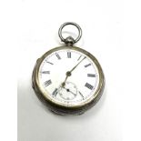 Antique silver open face pocket watch the watch is ticking