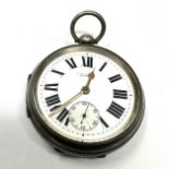 Antique silver open face pocket watch j.p davis boston the watch is ticking