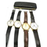 4 vintage gents wristwatches the watches are ticking inc timex rotary etc