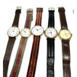 5 vintage gents wristwatches the watches are ticking inc avia sekonda etc