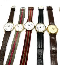 5 vintage gents wristwatches the watches are ticking inc avia sekonda etc