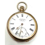 Antique gold plated open face pocket watch the watch is ticking