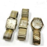 3 vintage gents wristwatches the watches are ticking inc elgin avia etc