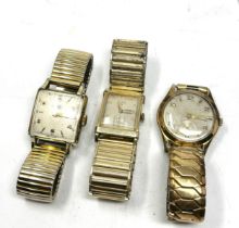 3 vintage gents wristwatches the watches are ticking inc elgin avia etc