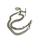 An Antique Silver Double Albert Watch Chain (49g)