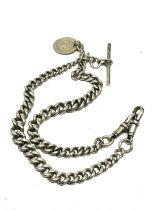 An Antique Silver Double Albert Watch Chain (49g)