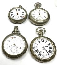 4 Antique nickel cased open face pocket watches inc Elgin aberdeen etc untested