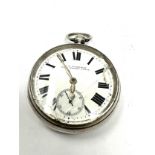 Antique w.h.wightman east kirkby nottingham silver open face pocket watch the watch is ticking glass