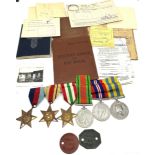 ww2 korea medal group & paperwork & dog tags relating t h.a beatrup enlisted in swansea until 1946