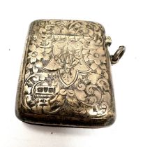 Antique silver vesta case