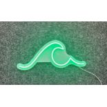 Neon beach light up wave green neon light, complete working order