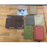 Selection of vintage photographs in album with a signed image and a selection of vintage books