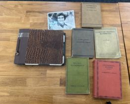 Selection of vintage photographs in album with a signed image and a selection of vintage books