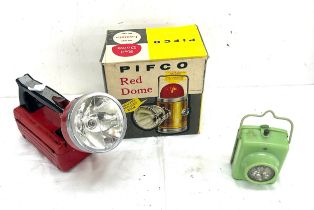 Selection of retro vintage lights to include Pifco Red dome, Ever ready torch etc