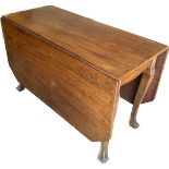 Mahogany gateleg table, measures approximately Height 28 inches, Length 44 inches, Width 20.5