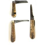 Selection of 3 vintage pocket knives, all named, includes Newton sheffield, T Turner etc