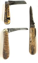 Selection of 3 vintage pocket knives, all named, includes Newton sheffield, T Turner etc