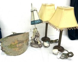 Selection of vintage and retro lamps tallest measures 17 inches tall