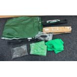 Selection of assorted green screen photography equipment