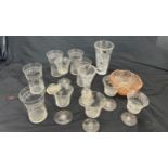 Selection of vintage and later glass includes Etched, bohemia etc