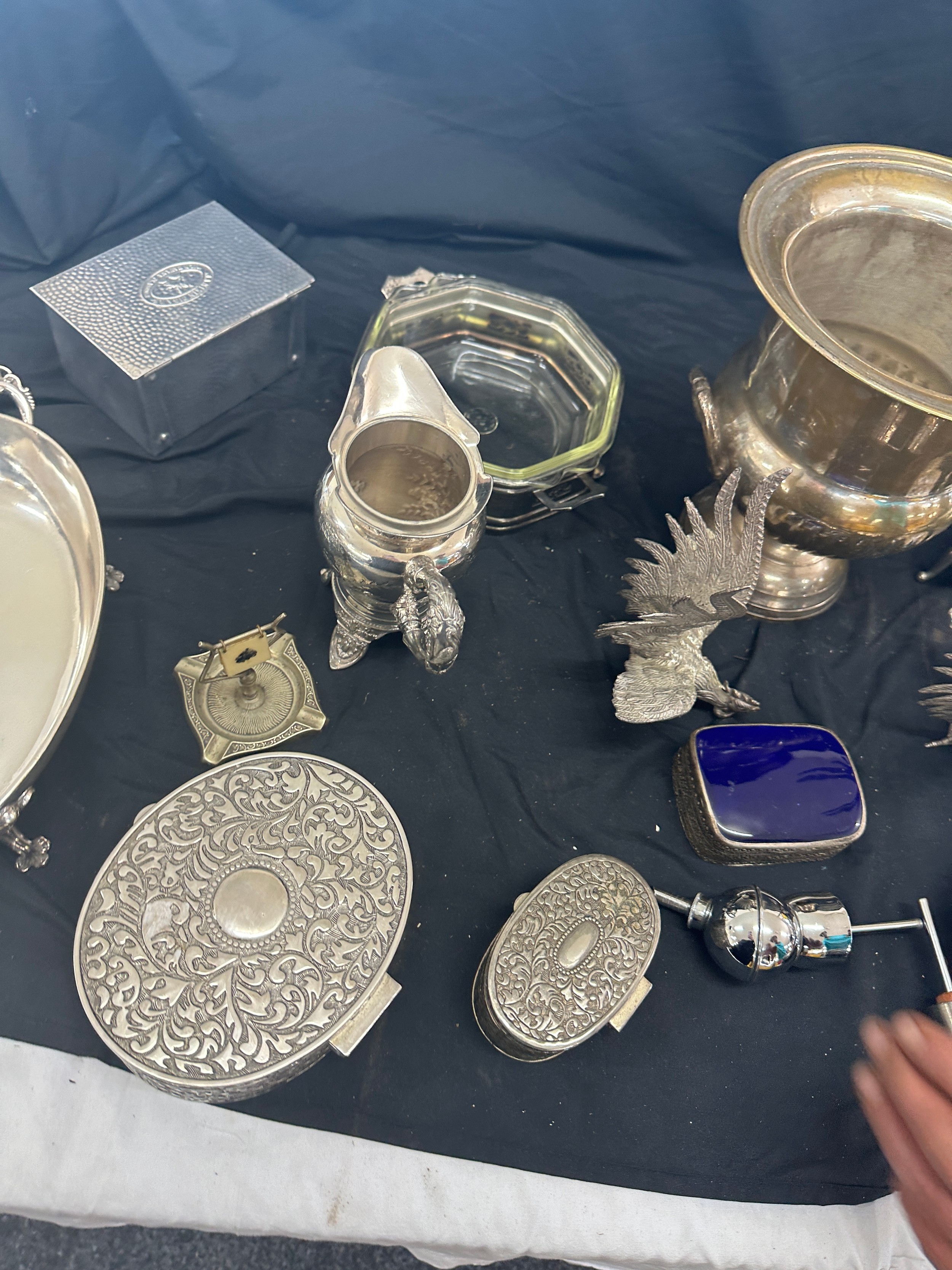 Large selection of silver plate EPNS items to include Champagne bucket, trays, plate mats etc - Image 5 of 7