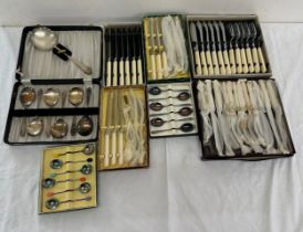 Selection of assorted cased cutlery