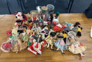 Selection of vintage souvenir dolls