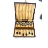 Cased set of 6 silver coffee spoons