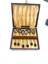 Cased set of 6 silver coffee spoons